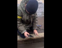 Little boy phone fell in puddle crying 