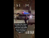 Cops snowball fight in middle of street