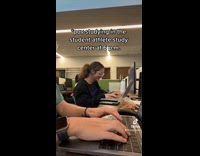 Girl studies in student athlete study center