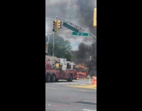 Ice cream truck burn on the street