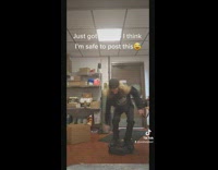 Guy does kickflip on small dolly 