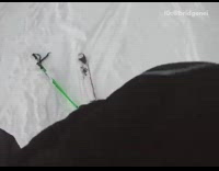 Collab SendItOfficiall - Guy skis down steep mountain falls fail