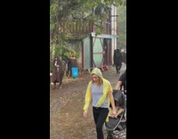 Little kid playing in middle of mud puddle pt 1