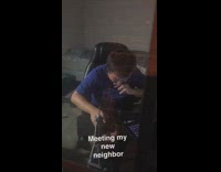 Collab BitchIG2 - Girl outside window scares neighbor guy inside 