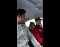 Guy car friend swallows entire hotdog 