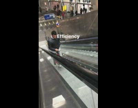Efficiency Man Runs Up Down Escalator  