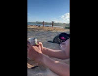 Collab IITW - Woman in black bikini dances and poses at the beach