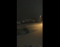 View of Snow from Balcony at Night 