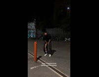 Guy rips pants jumping pole