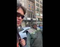 Man meets another bird caller on street
