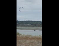 Guy holding parachute gets dragged across ground