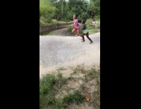 Collab WeirdM - Kid holds something and scares little girl