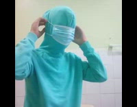 Guy blue sweater face mask among us 