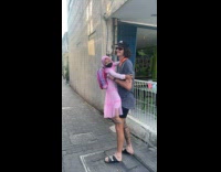 Collab ClipsIG - Kid in Pink Dress Runs to Man and Picks her Up