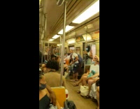 Crowded subway people sing along together pt. 2
