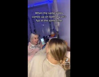 Friends get excited when same video shows up 