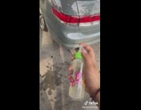 Guy uses baby bottle to fill car with gas 
