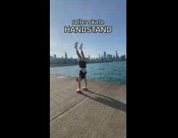 Man Skates Outside Upside Down on His Hands