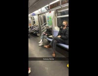 Grandpa on subway looks like bernie meme 