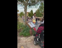 Woman white shirt and yellow skirt selfie