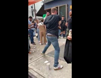 Men gets drunk and do crazy movements at street 