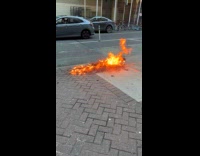 Collab WINY - Christmas tree set on fire on street