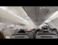 High humidity caused cloud effect inside airplane