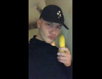 Guy what are you doing banana bite