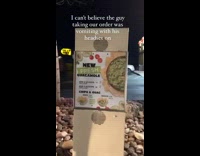 Del Taco drive thru worker throwing up 