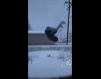 Guy does flip transition on trampoline 