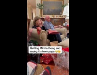 Grandkids pranks grandpa with thong present 