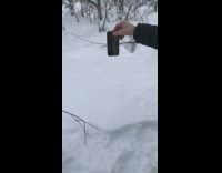 Collab DailyDoseOfInternet - Guy drops phone in deep snow 