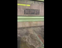 Subway station ceiling pours rain water and floods station 103rd street