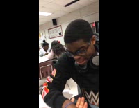 Guy focuses on winning arm wrestle competition