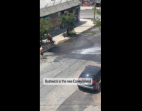 Man use soap bath with fire hydrant