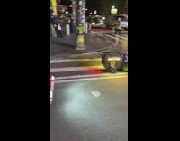 Mario and Luigi halloween costumes go mariokart racing on mini carts on the street