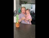 Collab ClipsIG - Baby Gets Spooked by Cactus Toy Voice Repeater