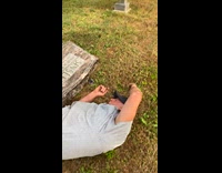 Man trips on tombstone and breaks it