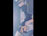 Woman hits bag on no one