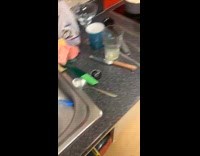 Food in microwave catches on fire girl