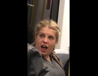 Grey shirt girl looks shocked mouth open