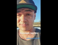 Guy gold brief lean bridge pillar beach part 1