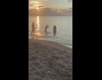 Woman silhouette sunset photo shoot seaside