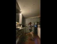 Dog crashes into girl and falls back while chasing 