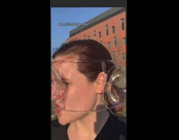 Collab BitchIG2 - Girl wearing sensory amplification glasses while walking outside