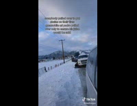 Man zip ties orange juice bottle onto door