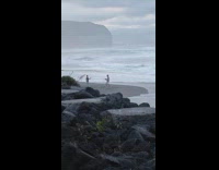 Man dances for tiktok video at beach