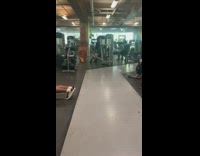 Guy dressed as trex blow up costume treadmill gets kicked out