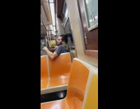 Grey shirt guy squirrel on back subway 