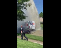 Collab BitchMP - Fedex truck drives through broken fire hydrant